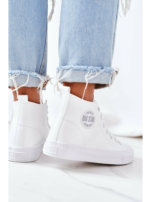 BIG STAR SHOES Sneakers alte da donna in pelle Big Star Bianco