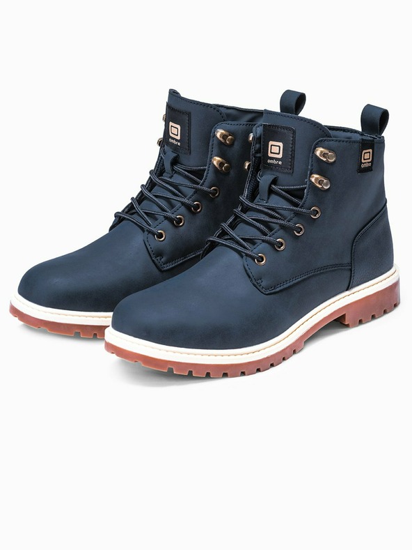 Ombre Clothing Stivaletti invernali da uomo blu scuro Ombre Clothing