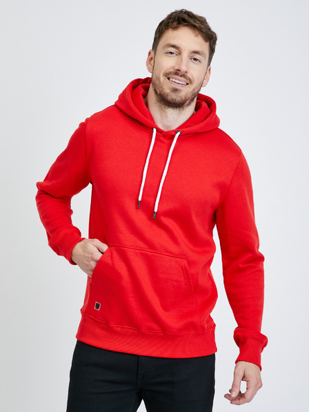 Ombre Clothing Felpa con cappuccio basic da uomo rossa Ombre Clothing