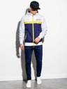 Ombre Clothing Giacca primaverile blu e bianca da uomo Abbigliamento Ombre C438