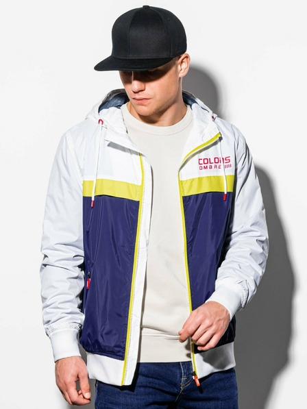 Ombre Clothing Giacca primaverile blu e bianca da uomo Abbigliamento Ombre C438