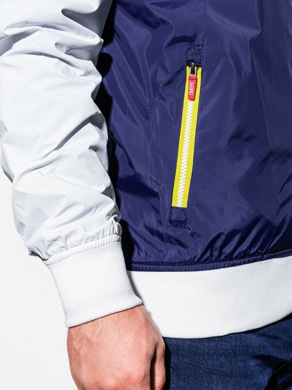 Ombre Clothing Giacca primaverile blu e bianca da uomo Abbigliamento Ombre C438