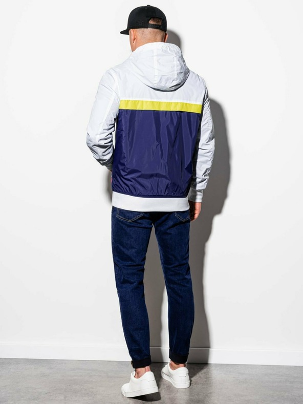 Ombre Clothing Giacca primaverile blu e bianca da uomo Abbigliamento Ombre C438