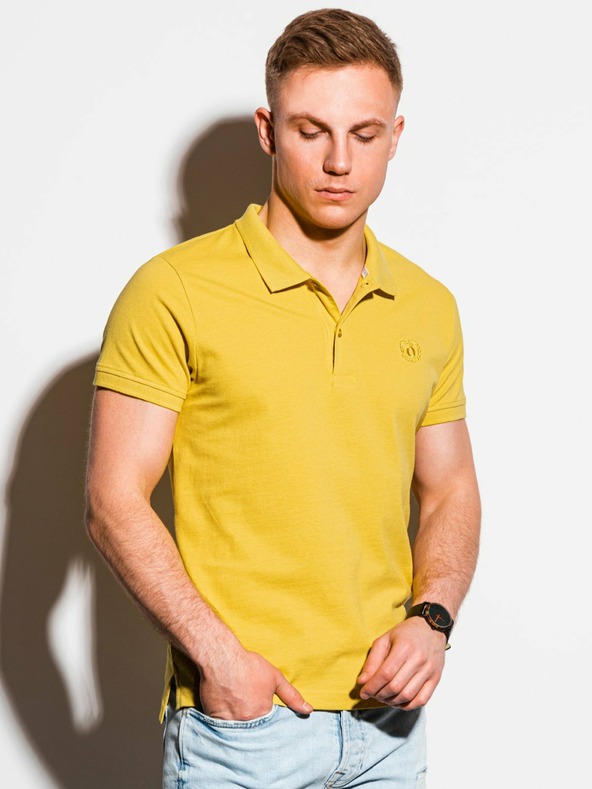 Ombre Clothing Polo basic gialla da uomo Ombre Clothing