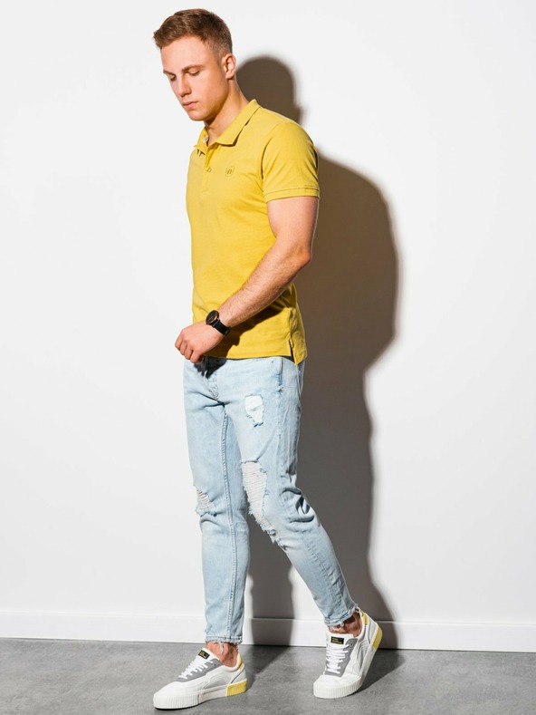 Ombre Clothing Polo basic gialla da uomo Ombre Clothing
