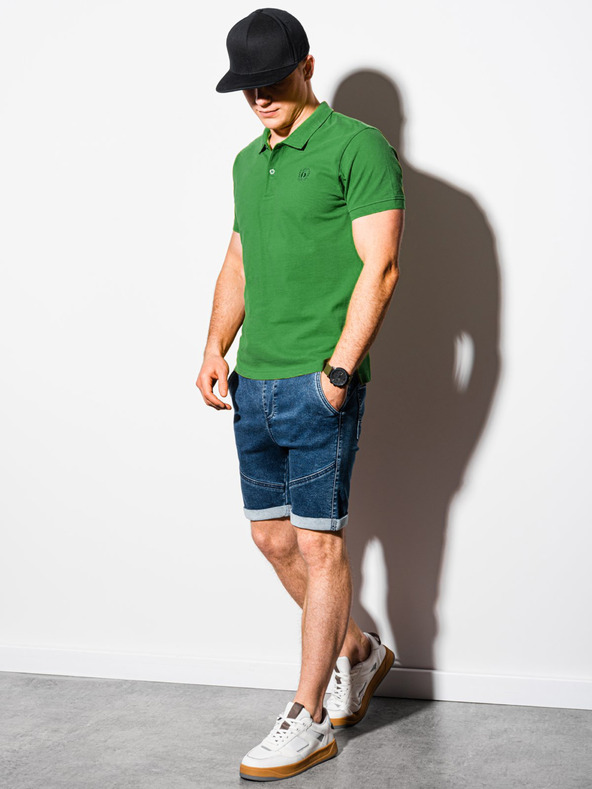 Ombre Clothing Polo basic verde da uomo Ombre Clothing
