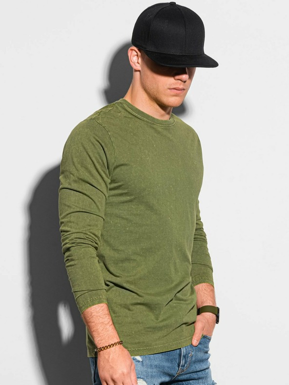 Ombre Clothing Camicia basic da uomo verde Ombre Clothing