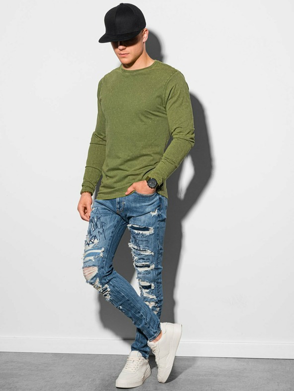 Ombre Clothing Camicia basic da uomo verde Ombre Clothing