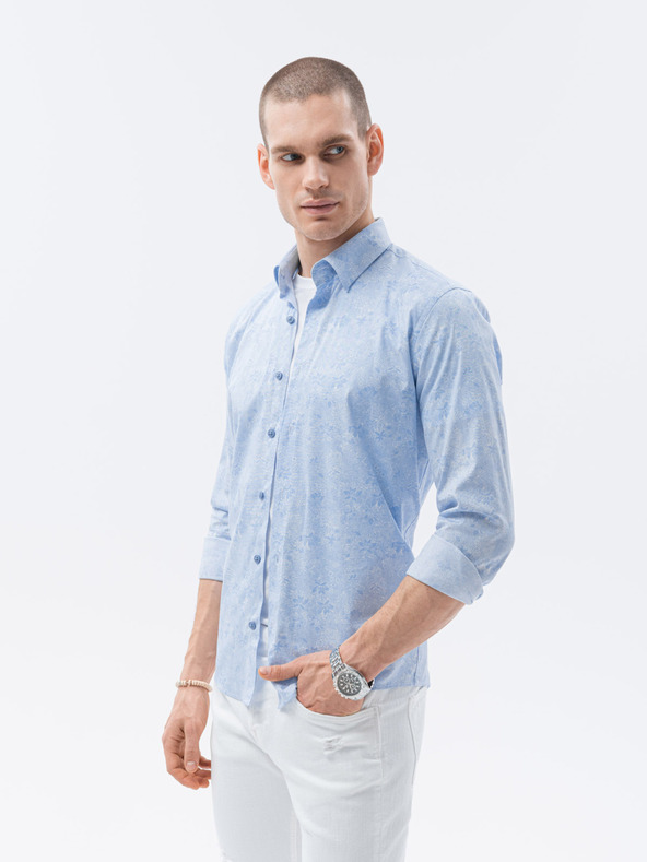 Ombre Clothing Camicia Ombre Abbigliamento Uomo Azzurro K609
