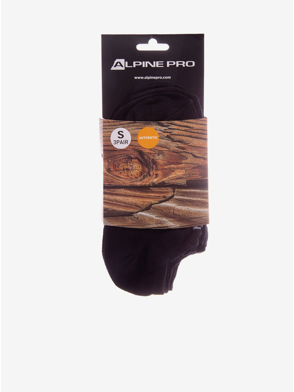 ALPINE PRO Set di tre paia di calzini unisex in nero ALPINE PRO 3UNICO