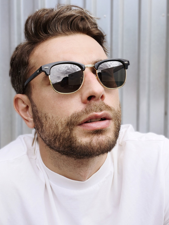 VEYREY Occhiali da sole VeyRey mezza montatura Hayward polarizzato nero