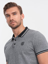 Ombre Clothing Polo nera a righe da uomo Ombre Clothing