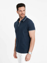 Ombre Clothing Polo senza bottoni da uomo blu scuro Ombre Clothing