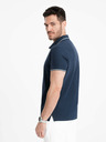 Ombre Clothing Polo senza bottoni da uomo blu scuro Ombre Clothing
