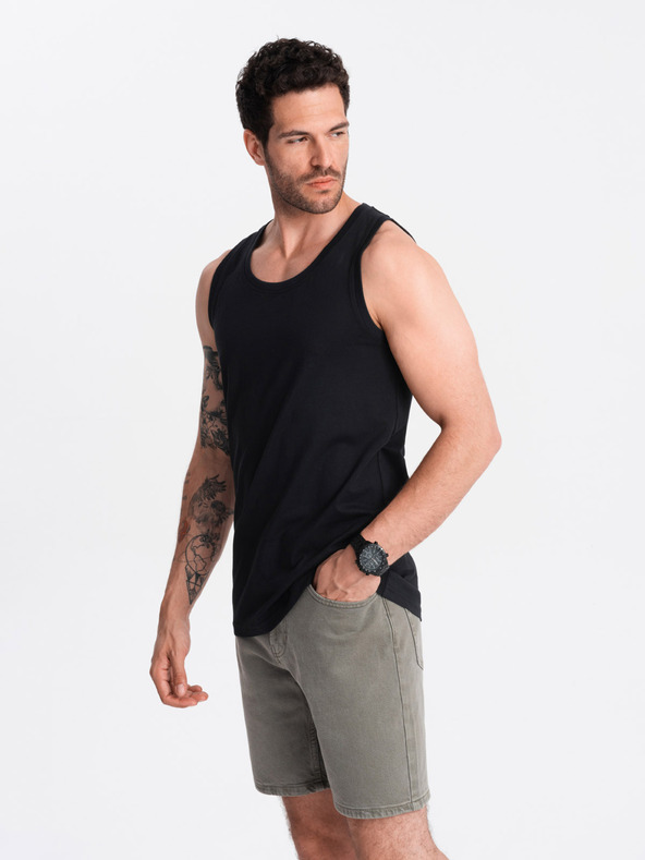 Ombre Clothing Canotta basic in cotone nera da uomo Ombre Clothing