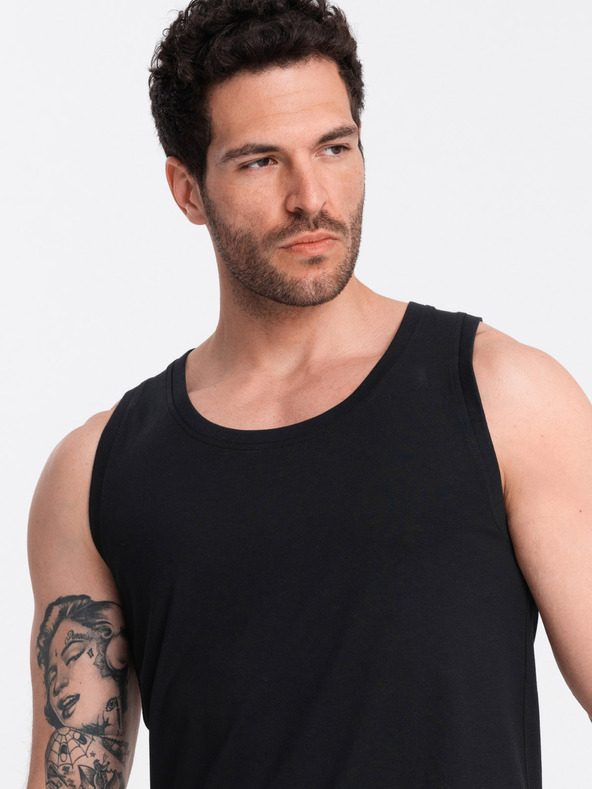 Ombre Clothing Canotta basic in cotone nera da uomo Ombre Clothing