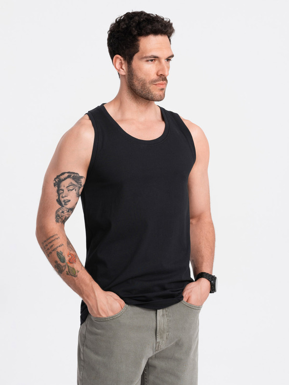 Ombre Clothing Canotta basic in cotone nera da uomo Ombre Clothing