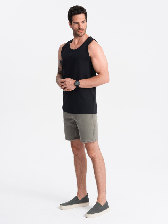 Ombre Clothing Canotta basic in cotone nera da uomo Ombre Clothing
