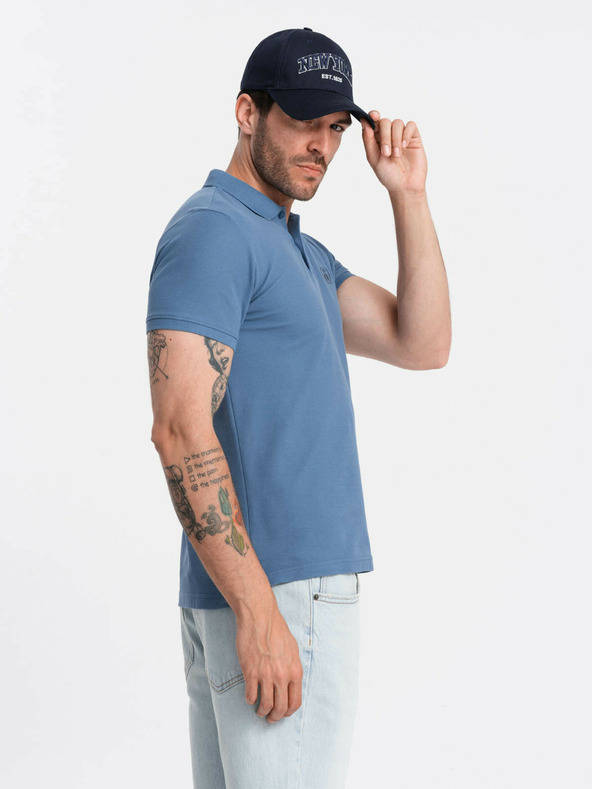 Ombre Clothing Polo basic da uomo blu Ombre Clothing
