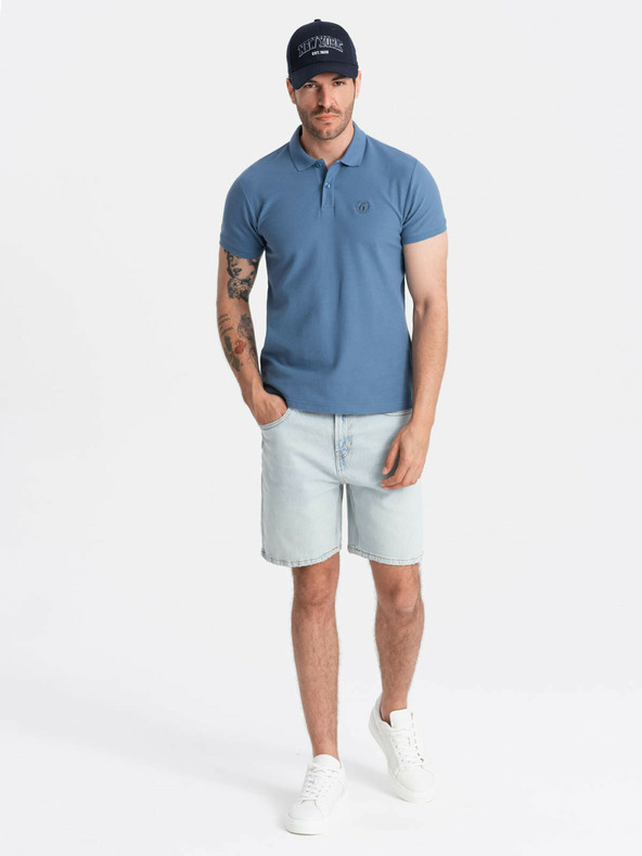 Ombre Clothing Polo basic da uomo blu Ombre Clothing