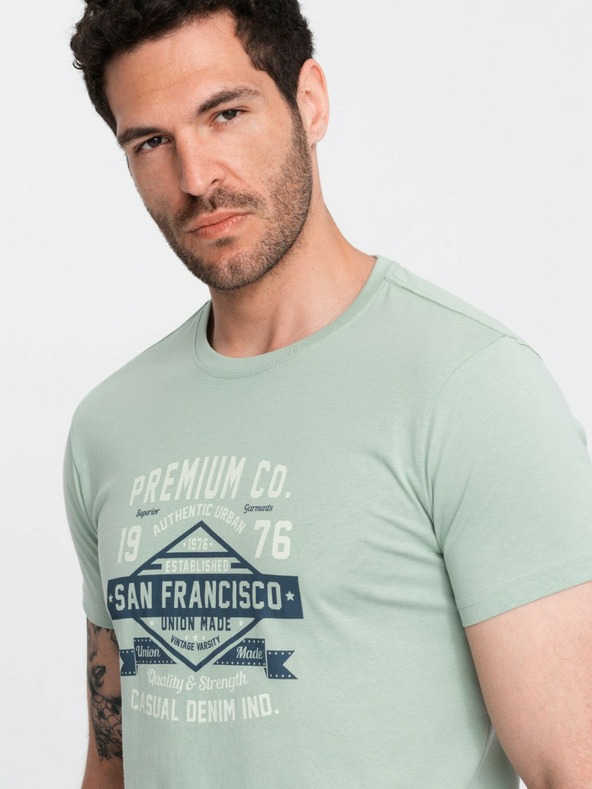 Ombre Clothing Polo da uomo con stampa San Francisco color menta Ombre Clothing