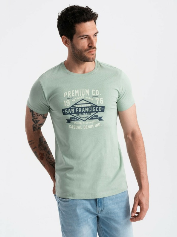 Ombre Clothing Polo da uomo con stampa San Francisco color menta Ombre Clothing