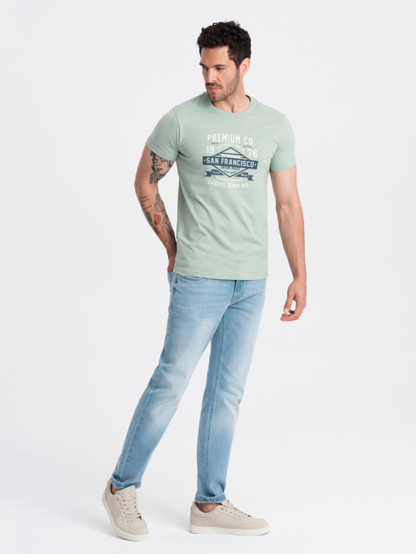 Ombre Clothing Polo da uomo con stampa San Francisco color menta Ombre Clothing