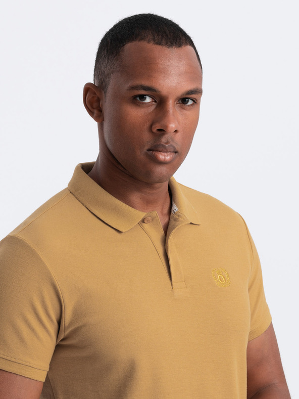 Ombre Clothing Polo basic senape da uomo Ombre Clothing
