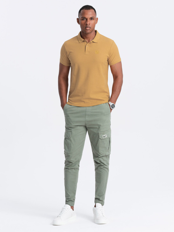 Ombre Clothing Polo basic senape da uomo Ombre Clothing