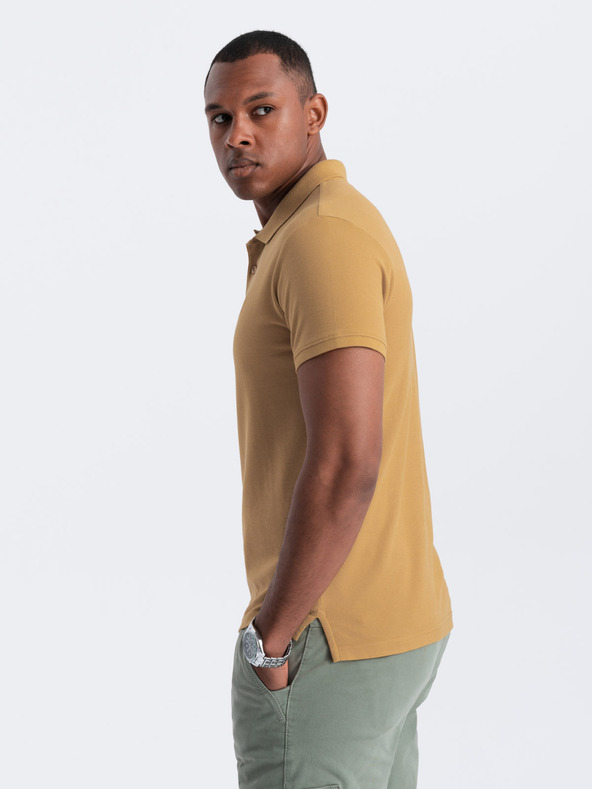 Ombre Clothing Polo basic senape da uomo Ombre Clothing