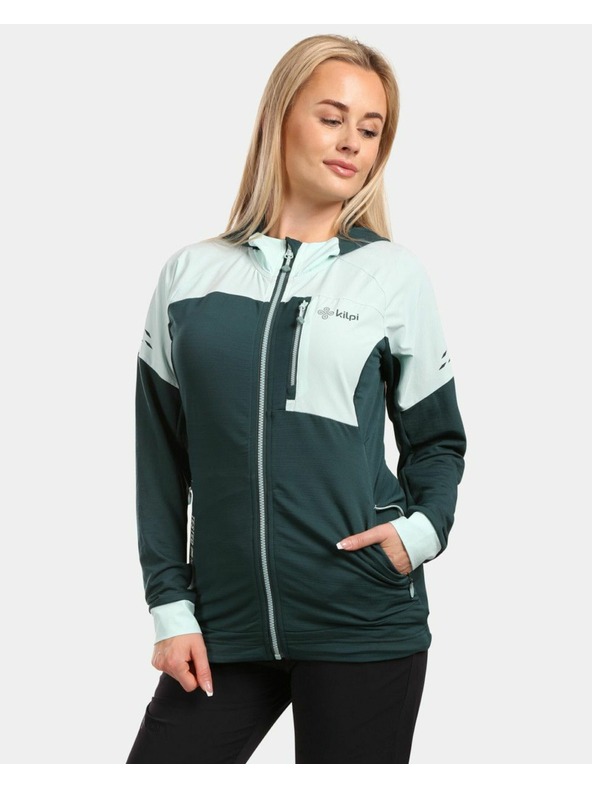 Kilpi Felpa con cappuccio elasticizzata da donna Kilpi MEMPHIS-W Verde scuro