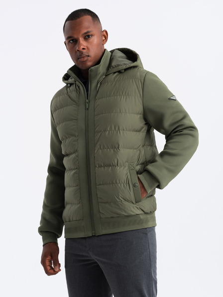 Ombre Clothing Giacca trapuntata da uomo con collo alto Ombre Clothing