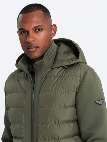Ombre Clothing Giacca trapuntata da uomo con collo alto Ombre Clothing