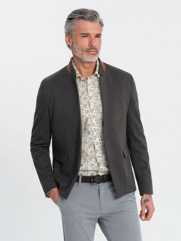 Ombre Clothing Giacca da uomo Ombre Clothing con collo alto, color tan