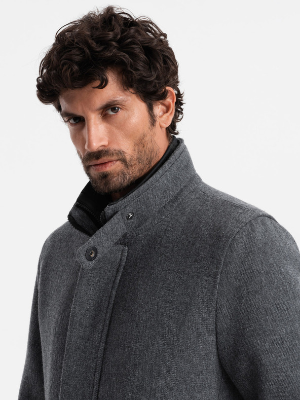 Ombre Clothing Cappotto invernale melange da uomo con fodera trapuntata Ombre Clothing V1 OM-COWC-0116