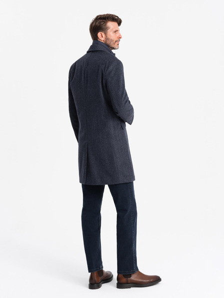Ombre Clothing Ombre Clothing V2 OM-COWC-0121 Cappotto button down da uomo in misto lana