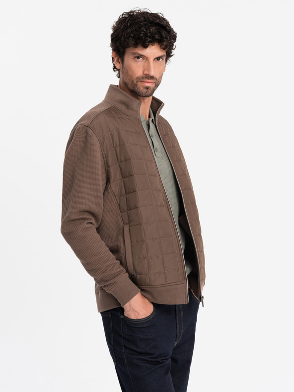 Ombre Clothing Giacca leggera da uomo con zip e trapuntatura frontale Ombre Clothing V3 OM-JANP-0193