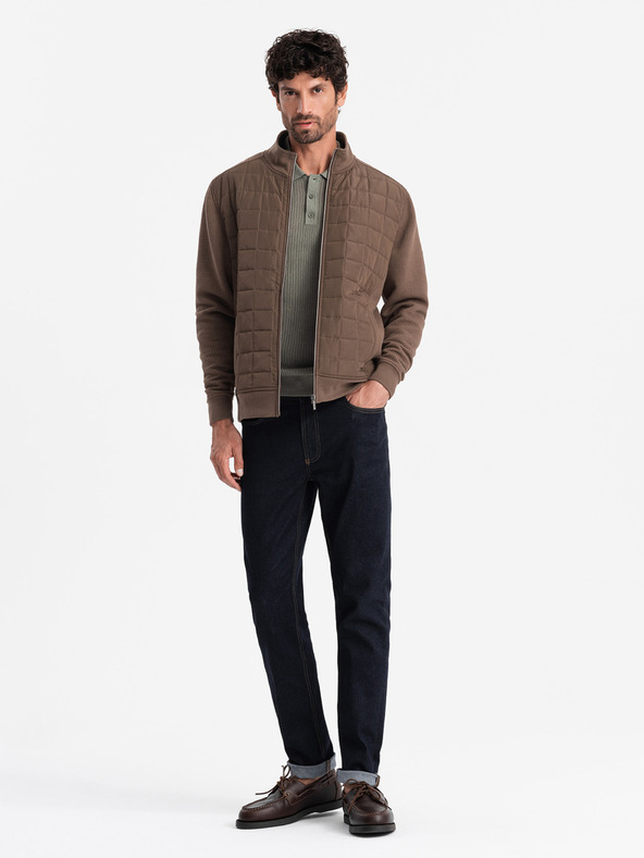 Ombre Clothing Giacca leggera da uomo con zip e trapuntatura frontale Ombre Clothing V3 OM-JANP-0193