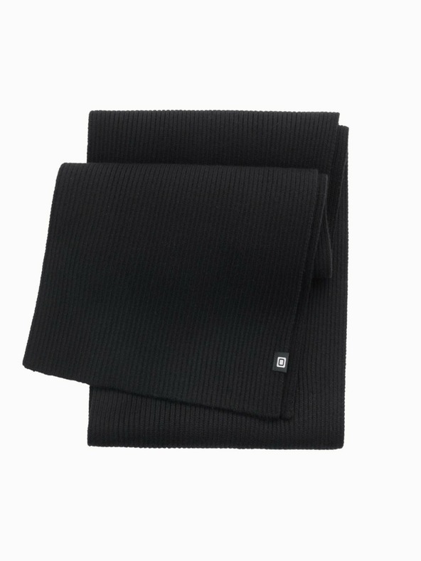 Ombre Clothing Sciarpa da uomo in maglia tinta unita a coste nero Ombre Clothing