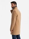 Ombre Clothing Cappotto da uomo con chiusura asimmetrica e collo alto marrone chiaro Ombre Clothing