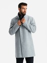 Ombre Clothing Parka da uomo a collo alto con chiusura asimmetrica grigio Ombre Clothing