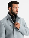 Ombre Clothing Parka da uomo a collo alto con chiusura asimmetrica grigio Ombre Clothing