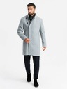Ombre Clothing Parka da uomo a collo alto con chiusura asimmetrica grigio Ombre Clothing