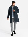 Ombre Clothing Cappotto asimmetrico con bottoni e collo alto da uomo blu scuro Ombre Clothing