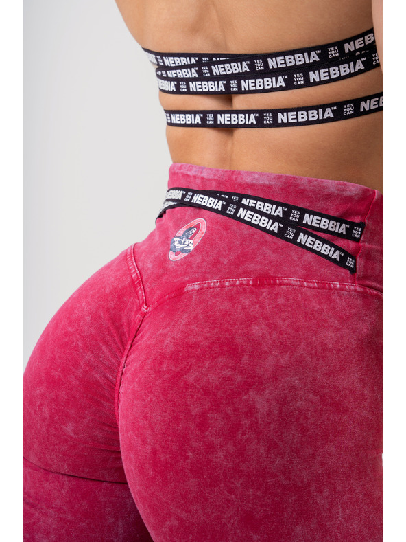 Nebbia Leggings lavati a vita alta LEGACY 777 XS, rosso