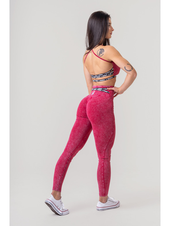Nebbia Leggings lavati a vita alta LEGACY 777 XS, rosso