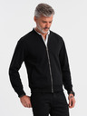 Ombre Clothing Felpa bomber uomo in cotone elasticizzato nero Ombre Clothing