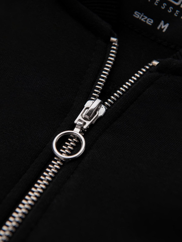 Ombre Clothing Felpa bomber uomo in cotone elasticizzato nero Ombre Clothing