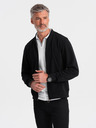 Ombre Clothing Felpa bomber uomo in cotone elasticizzato nero Ombre Clothing