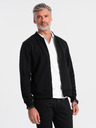 Ombre Clothing Felpa bomber uomo in cotone elasticizzato nero Ombre Clothing